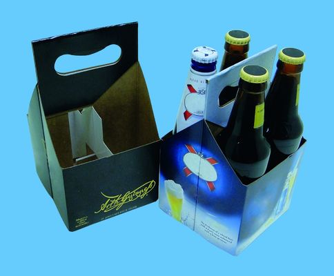 Gewölbte 4 Flaschen-Pappwein-Träger flexographisches Druckmatt lamination